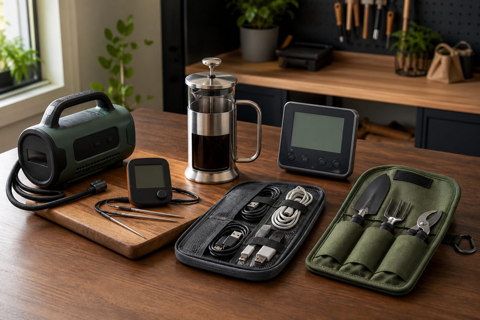 Regalos para café, barbacoa, tecnología y jardín